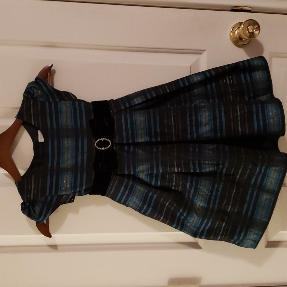 Perfectly Dressed Black Striped Holiday Dress